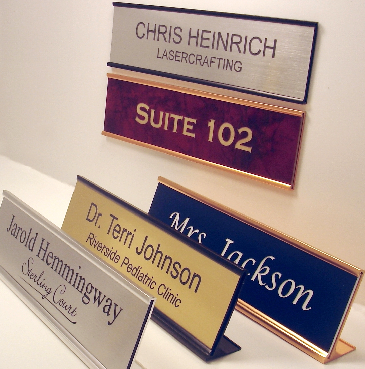 NAME PLATE for office desk or door sign / plaque – personalized by Lasercrafting