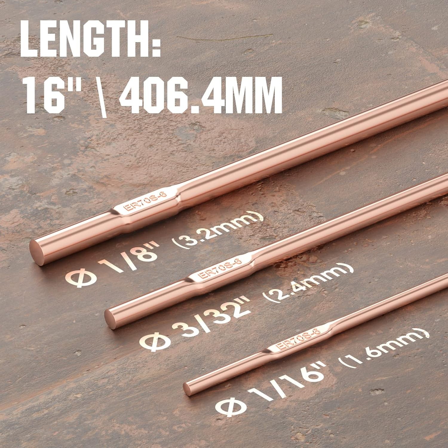 5LB ER70S-6 Copper Coated Mild Steel Welding Rod, 1/16″ x 16″ for Professionals