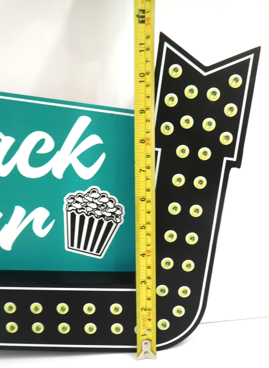SNACK BAR SIGN ~ USB LED LIGHTS movie home theater wall art decor popcorn arrow
