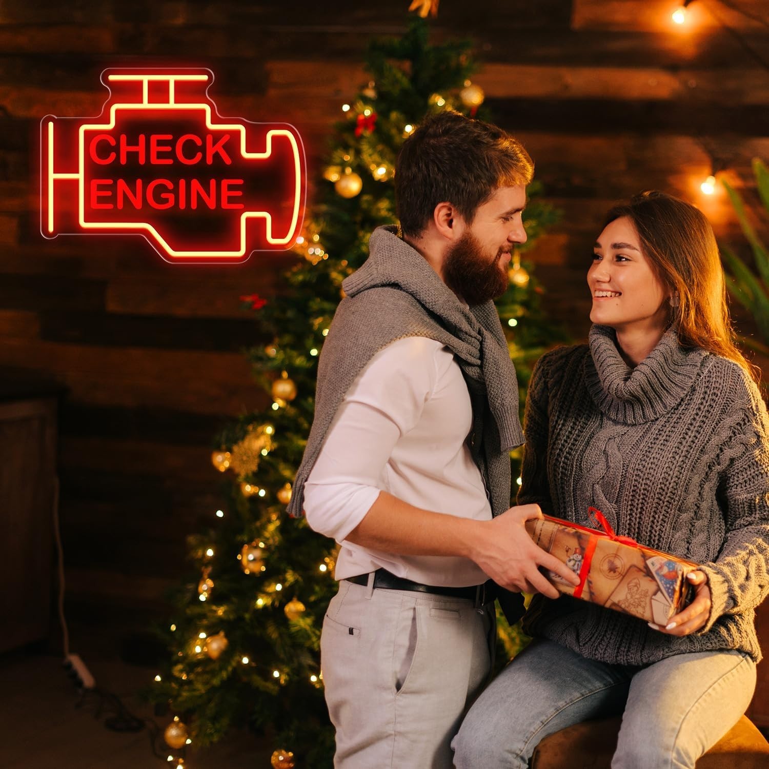 USB Powered 15x11in Check Engine Neon Light – Perfect Addition for Auto Shops