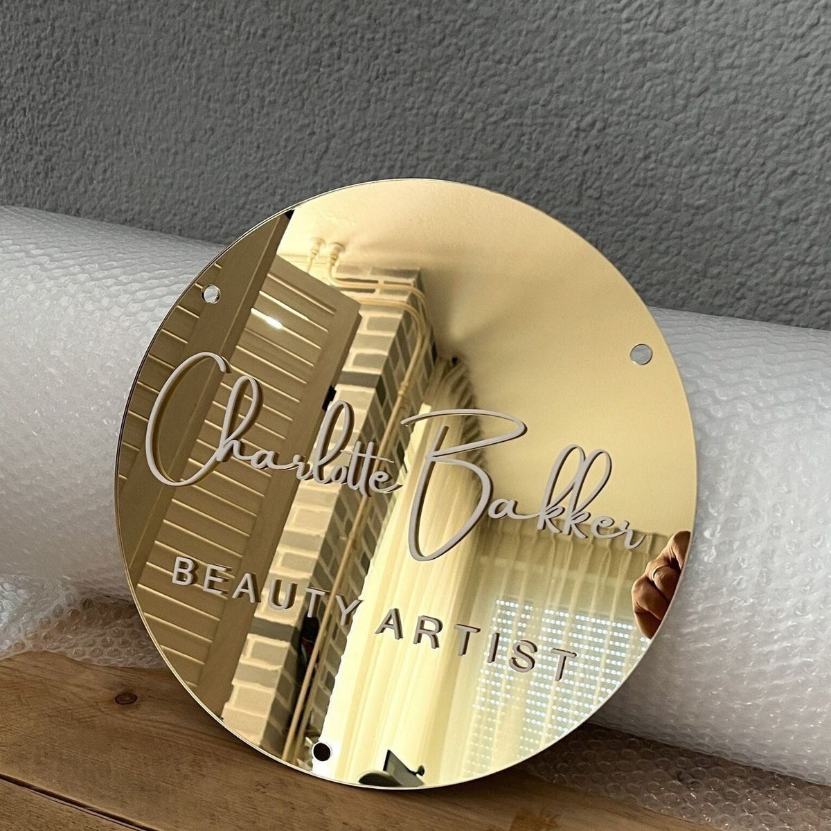 Custom Round Acrylic Logo| UV Round Acrylic Wall Sign| LED Halo Backlit