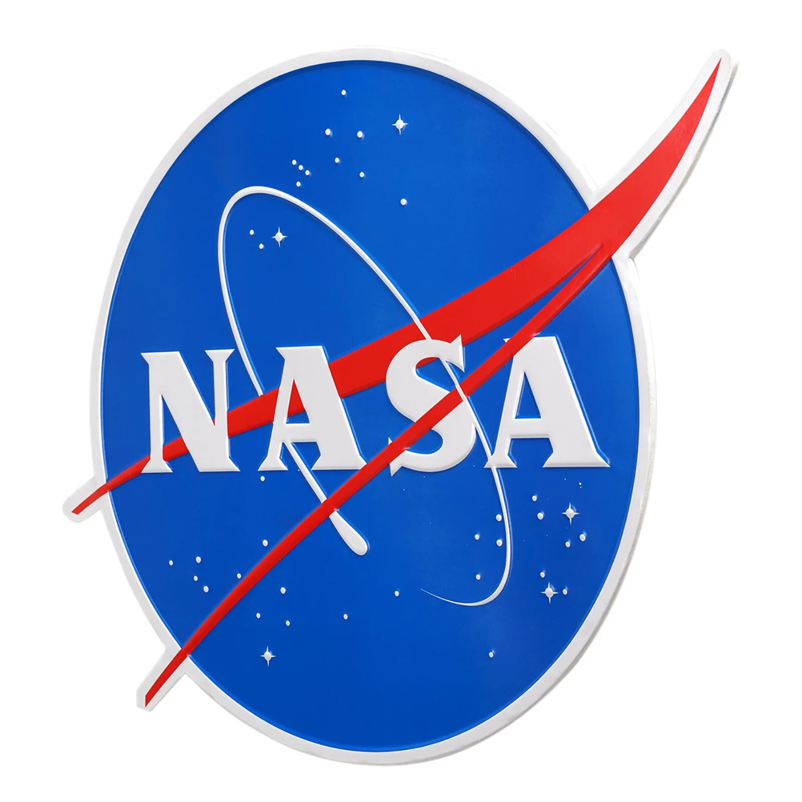 NASA “Meatball” Embossed Metal Wall Sign – Heavy Gauge Space Decor for Man Cave