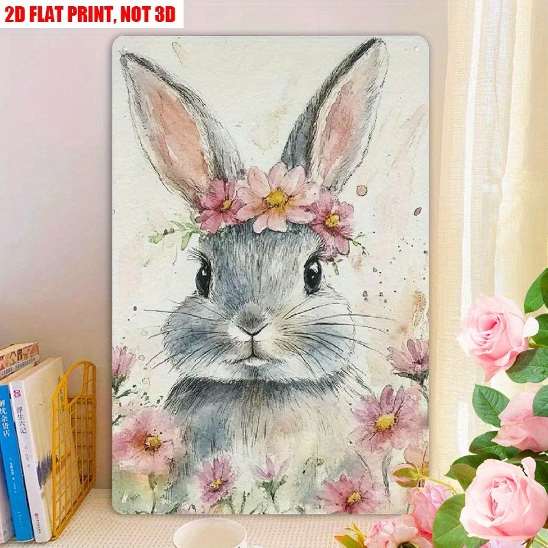 Easter Bunny Metal Tin Sign Vintage Spring Home Wall Decor Gift Buy 2 Get 1 Free