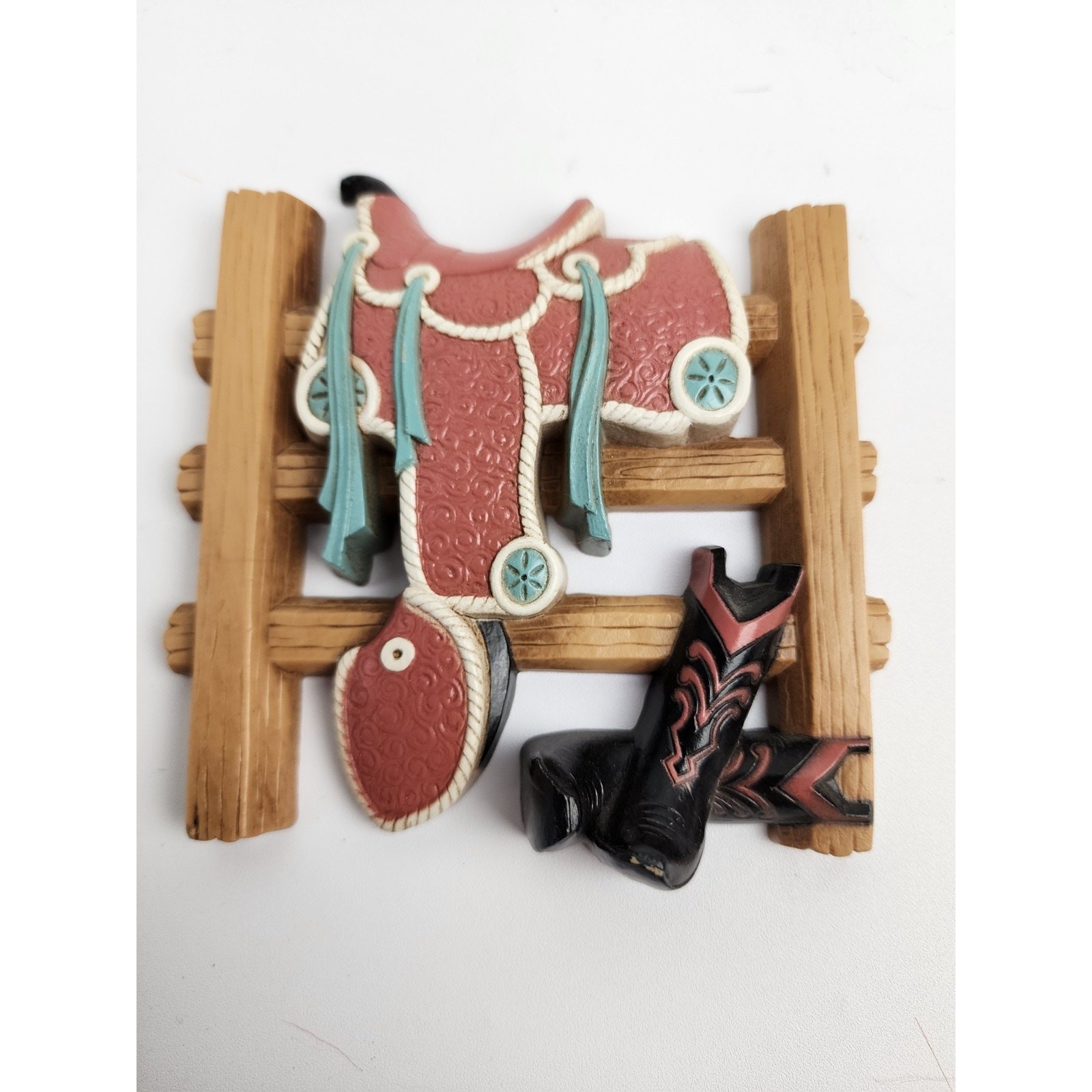 3 pc Set Burwood Southwest Cowboy Western Wall Decor Teal Turquoise Made in USA