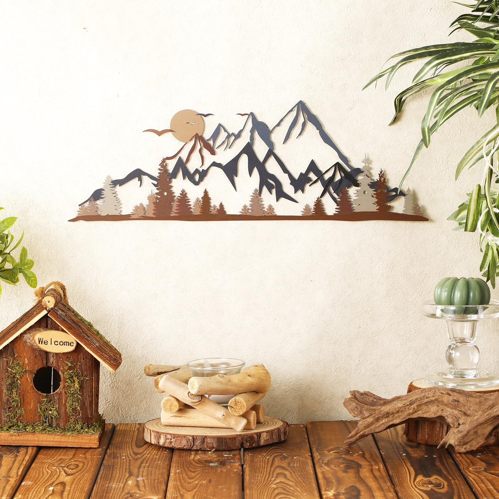 Metal Mountain Wall Art Blue Ridge Mountain Wall Decor Nature Forest Tree Sti…