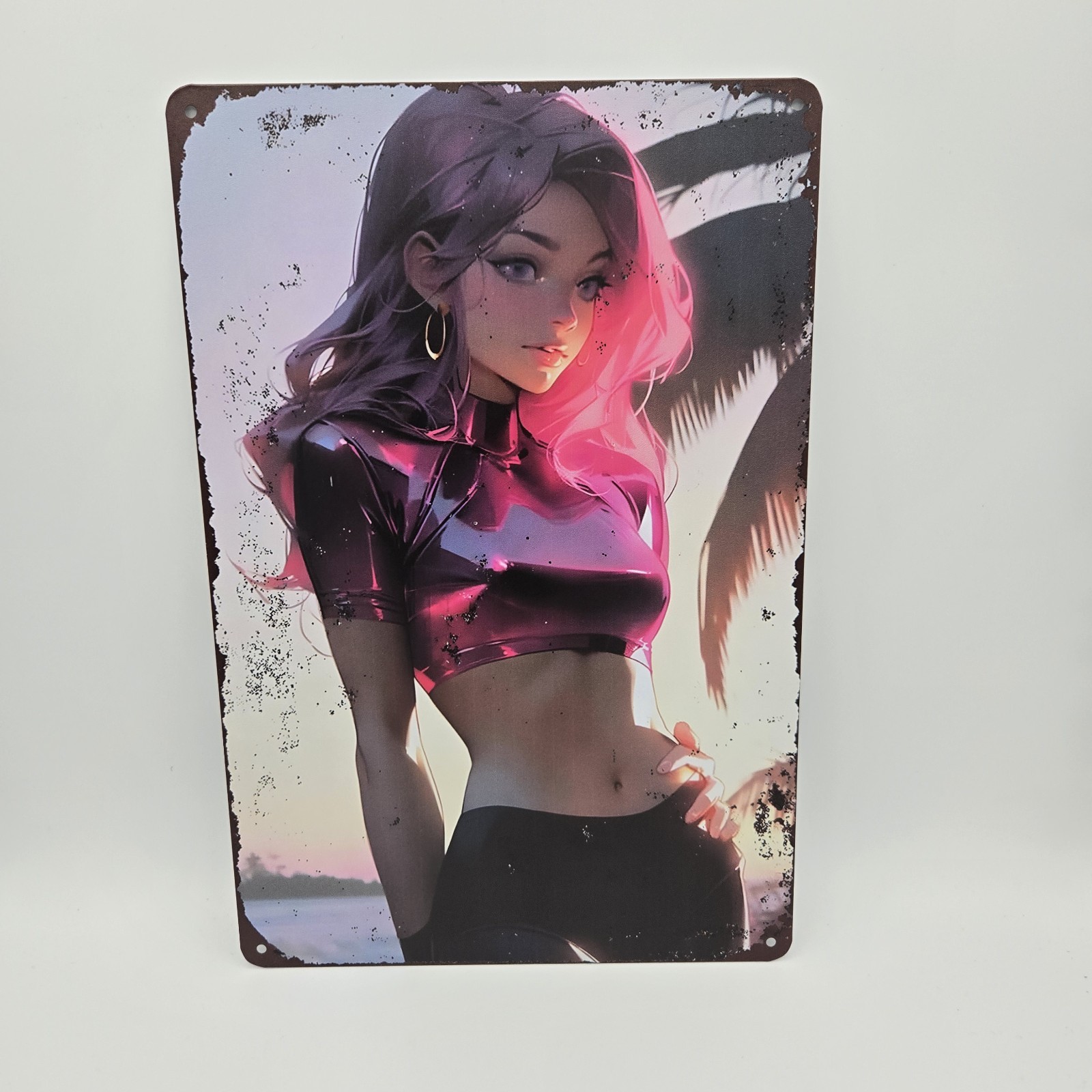 Pinup Anime Girl Metal Tin Sign Wall Posters 8×12