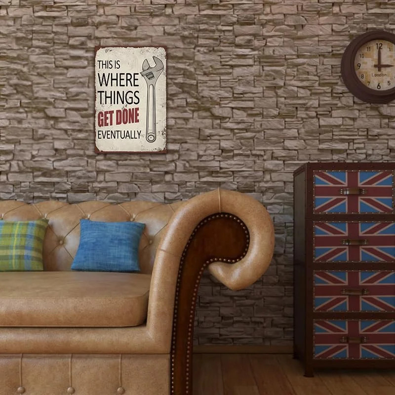 YOYI ART Vintage Garage Decor for Men – This is Where Things Get Done Eventually