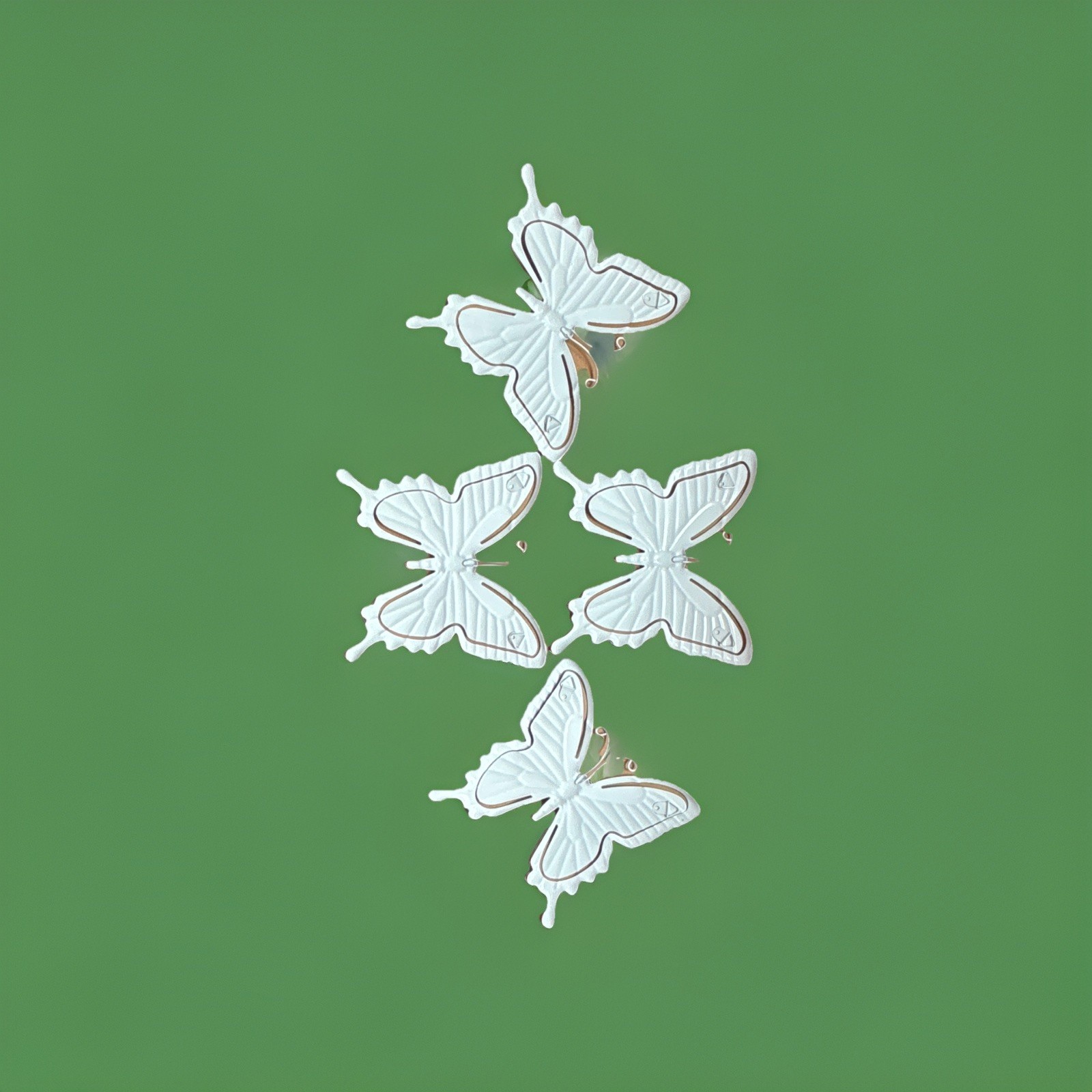 Set of 4 Metal 3D Butterfly Wall Decor, Multicolor, Wall Mounted Indoor/Outdoor