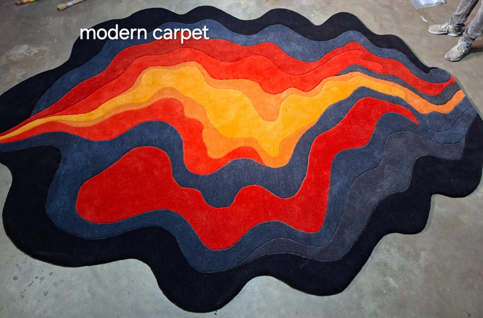 Irregular Shape Rugs Handmade 100% Woolen Hand Tufted For Home Decoration