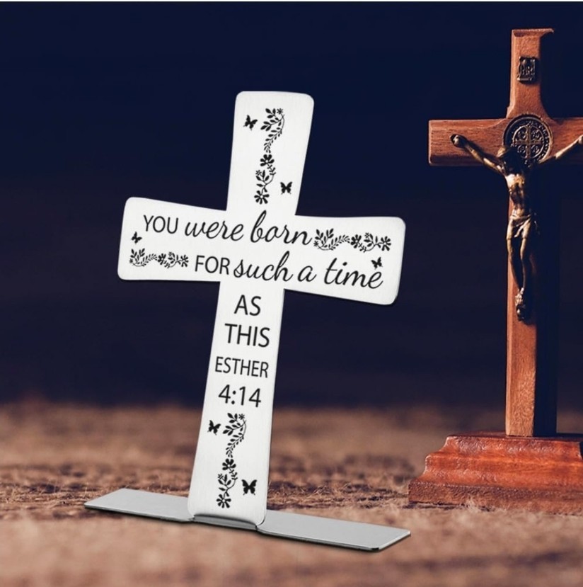 Christian Sign with Bible Verse Esther 4:14 Inspirational Gifts Cross Sign