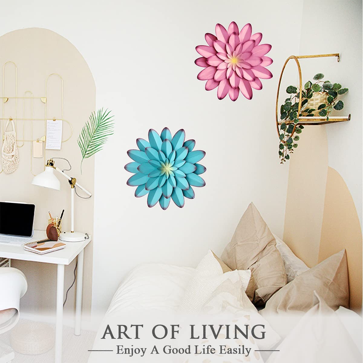 Metal Flowers Wall Decor Indoor Outdoor Metal Wall Art for Farmhouse Home Liv…