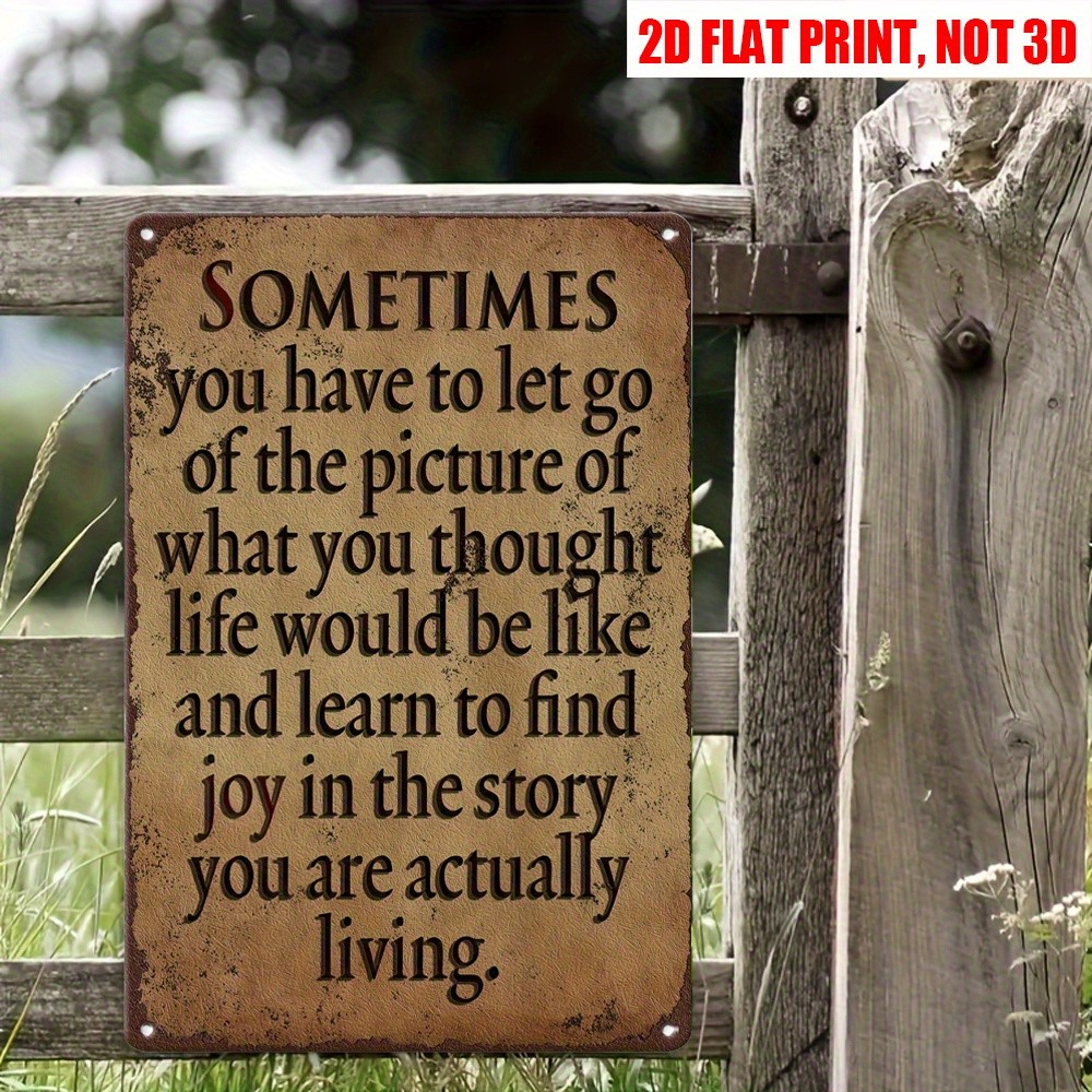 Vintage Metal Sign Inspirational Quote Rustic Home Garden Farmhouse Wall Decor