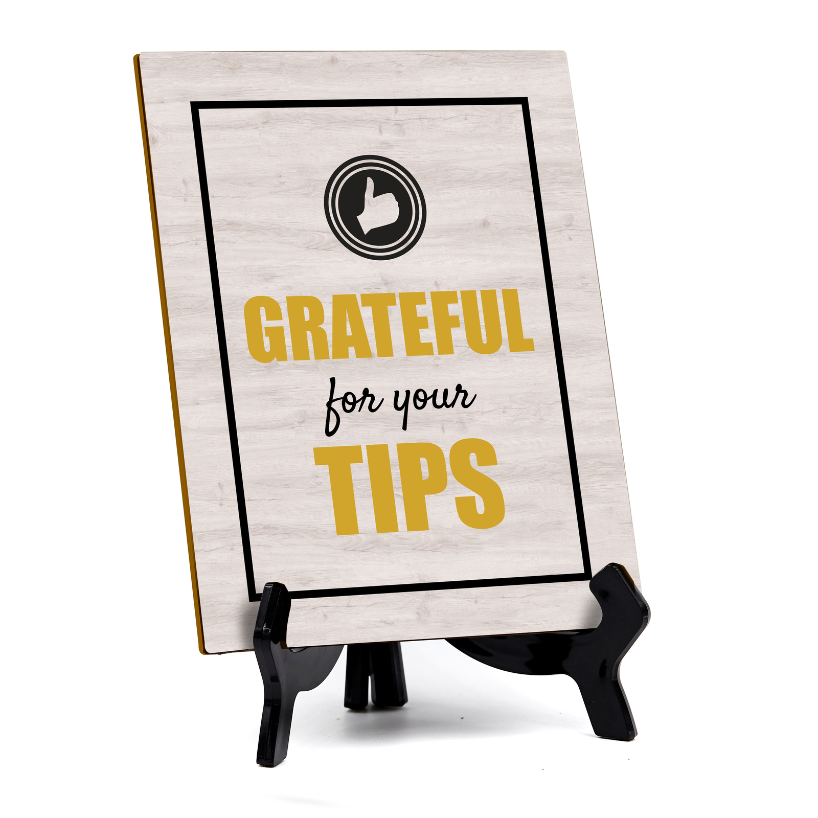 Signs ByLITA Grateful for Your Tips Table Sign with Acrylic Stand (6×8“)