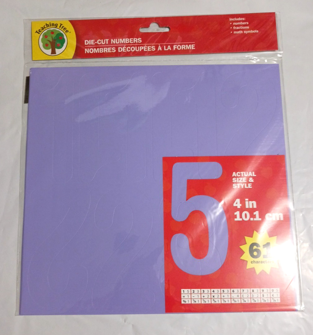 Paper Letters and Numbers Die-cut perforated. 2 sets alphabets, 6 sets numbers