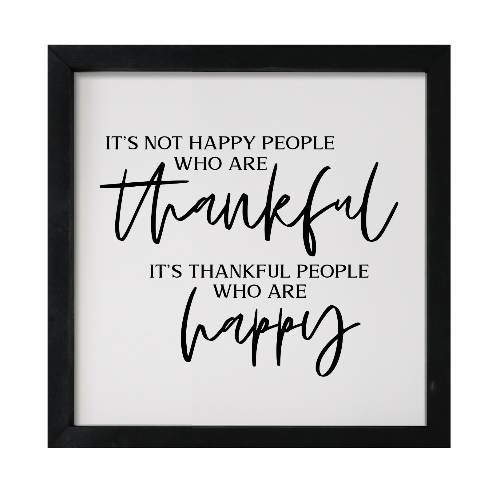 Inspirational 7×7 Wooden Framed Shadow Box Modern Wall Art Decor It’s Not Happy
