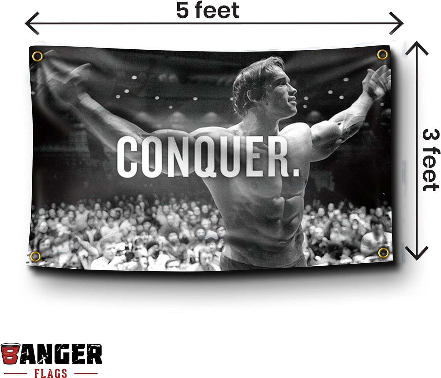 Banger – Original Arnold Schwarzenegger Conquer Motivational Inspirational Offic