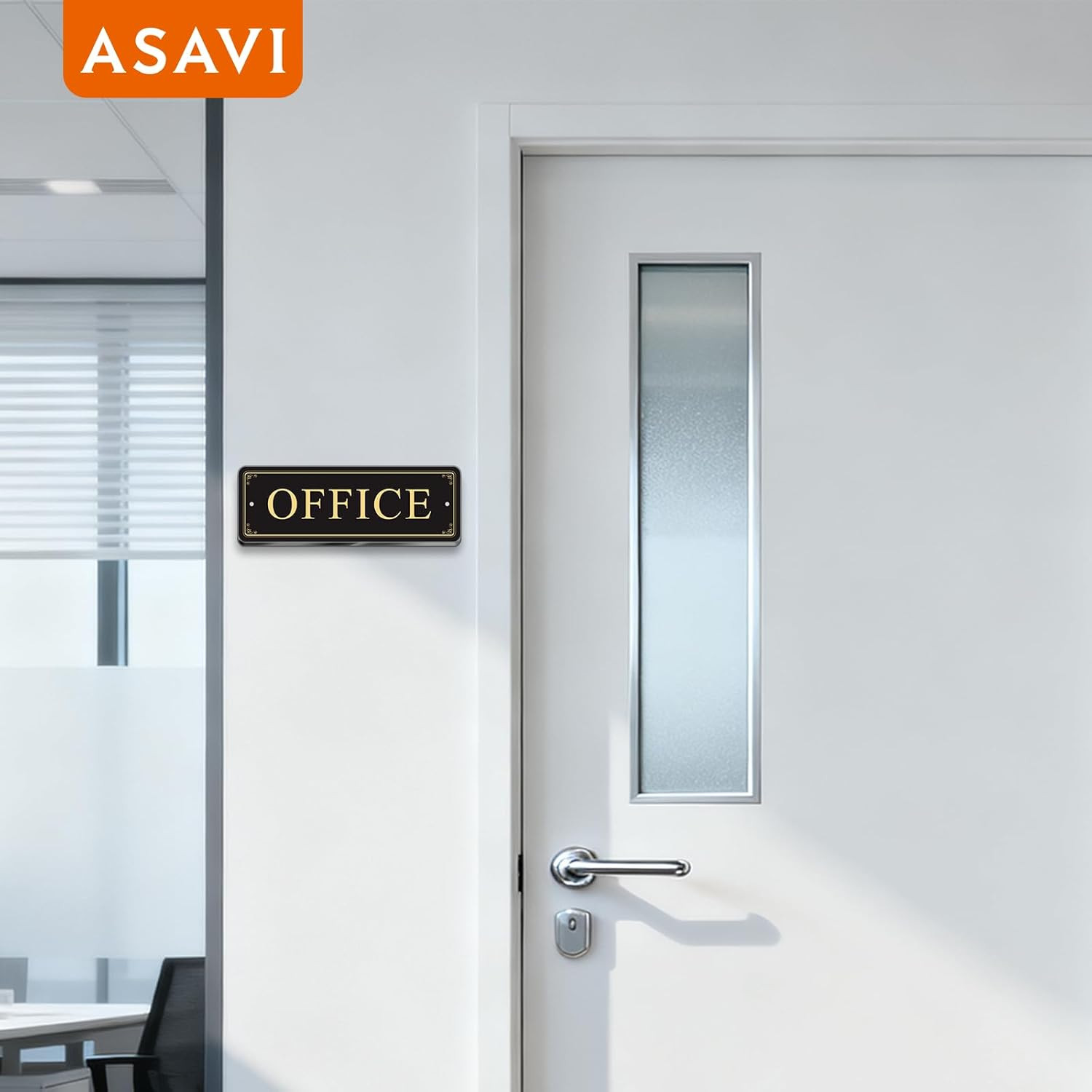 “OFFICE” Acrylic Door Sign – Waterproof & Fade-Resistant Office Label with Stron