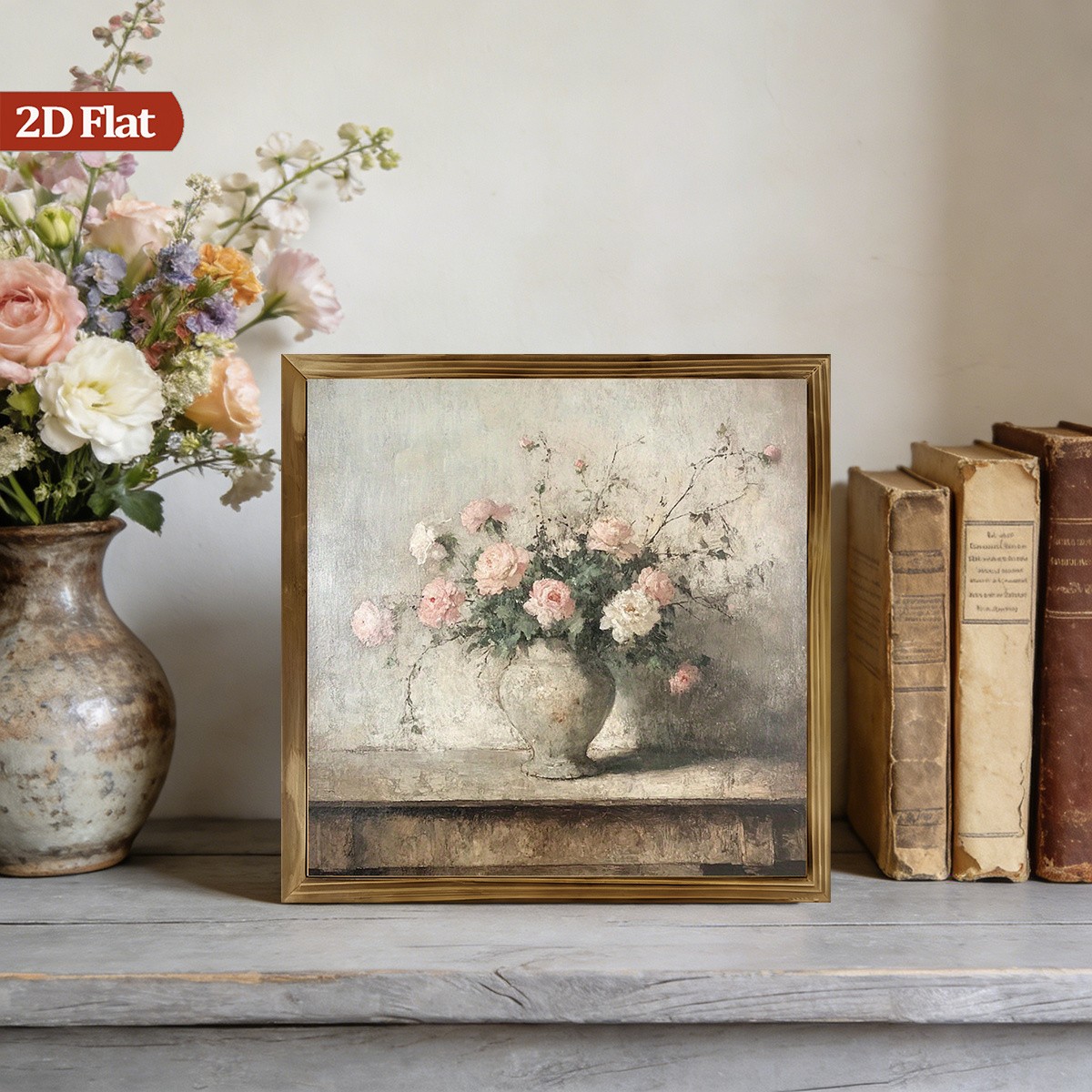 classic floral wooden sign French vintage look entryway kitchen cafe wall decor