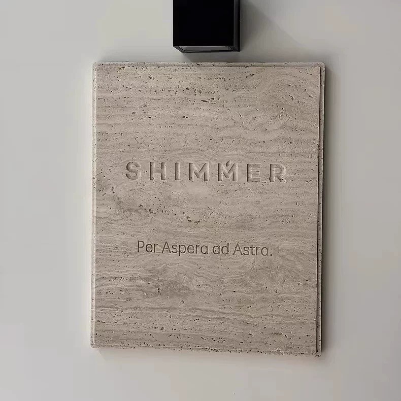 Travertine Rectangle Personalized Door Sign Customize Doorplate for House Store