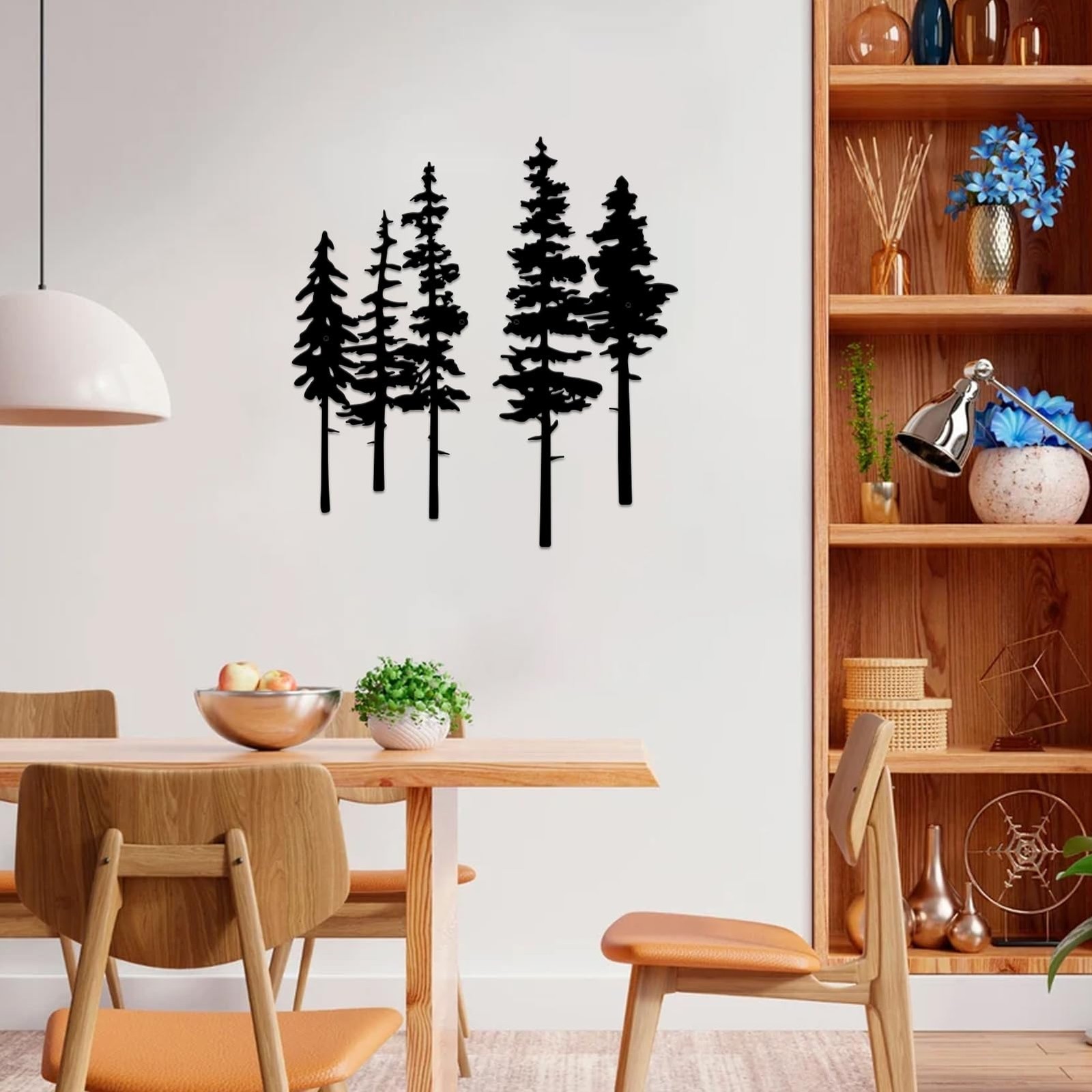 Metal Pine Tree Wall Art, Metal Tree Wall Decor, Nature Rustic Farmhouse Cabi…