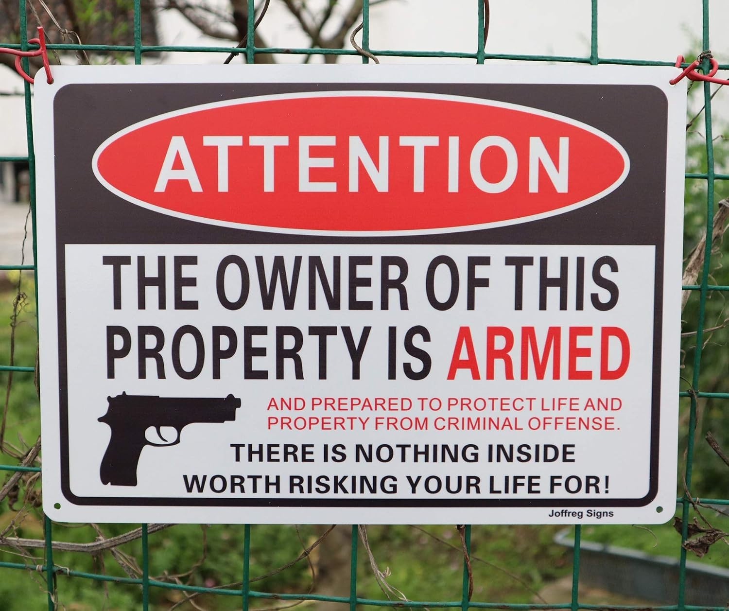 2 Pack Reflective Aluminum Property Warning Sign