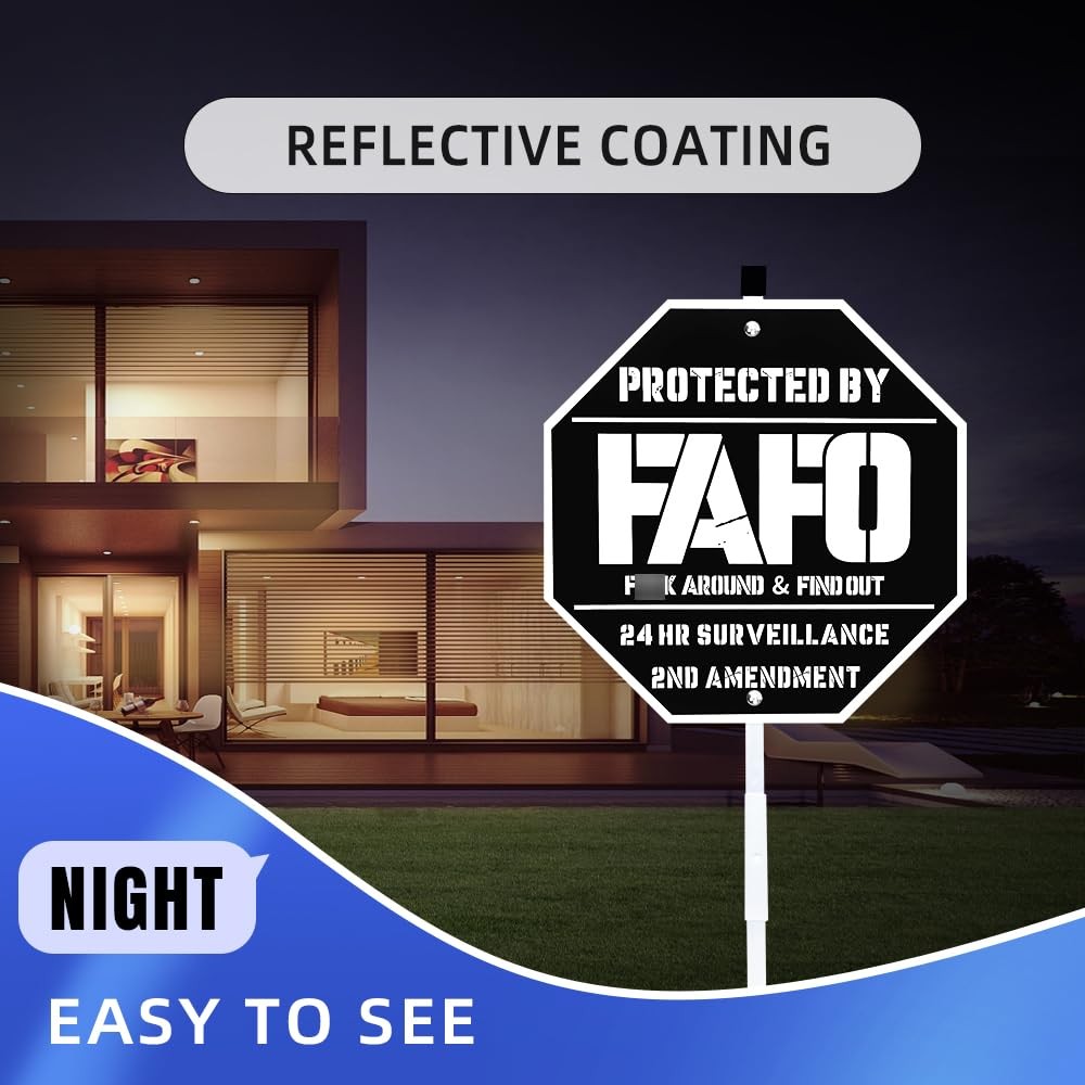 FAFO Security Sign, Funk Around and Find Out Sign,Home Security Signs Yard, F…