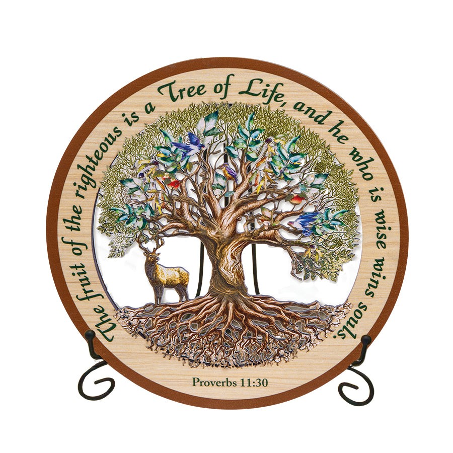 Holy Land Gifts Proverbs 11:30 Tree of Life Laser Cut Wood Art | 9.5″ | Wall art