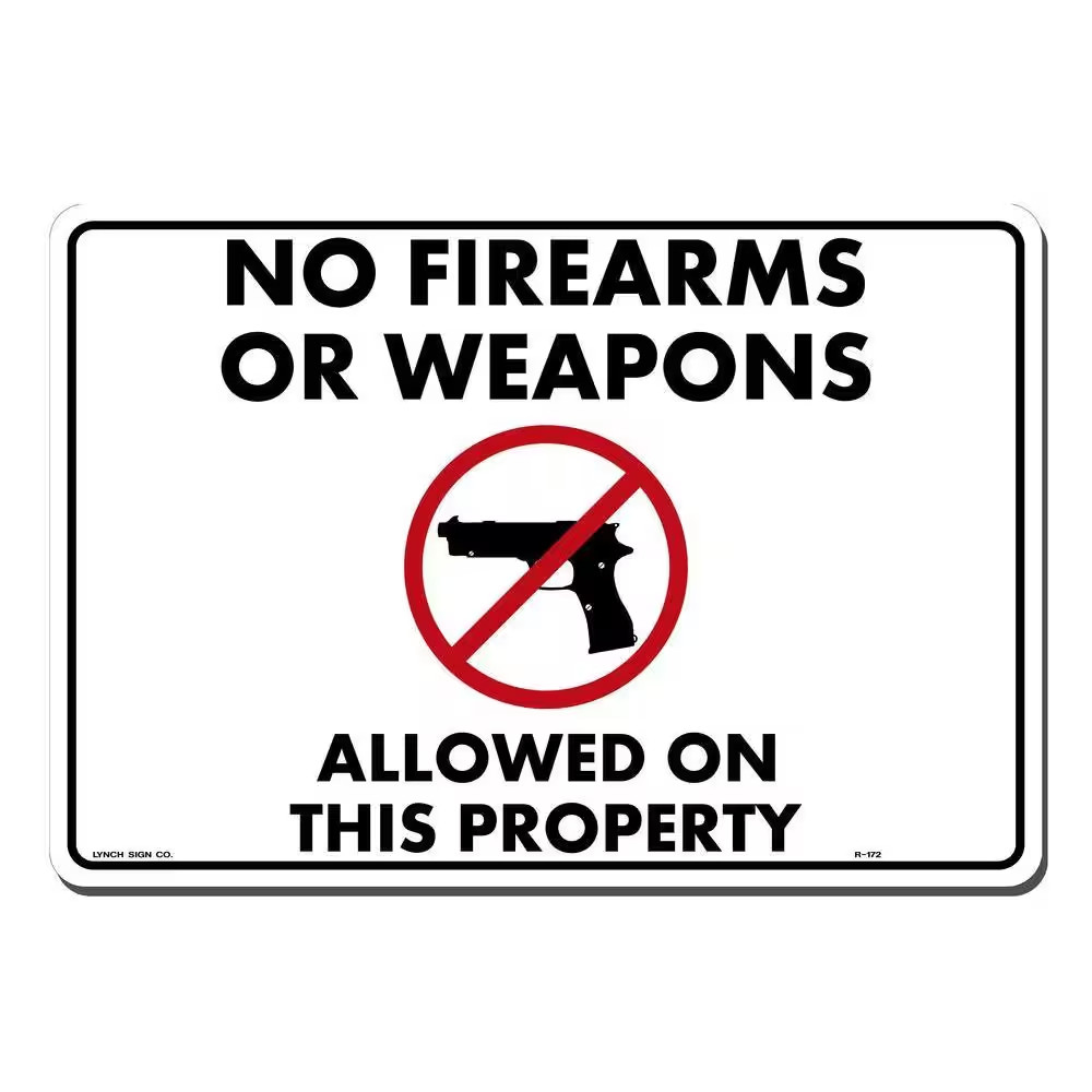 14 In. X 10 In. No Fire Arms Sign Printed on More Durable, Thicker, Longer Lasti