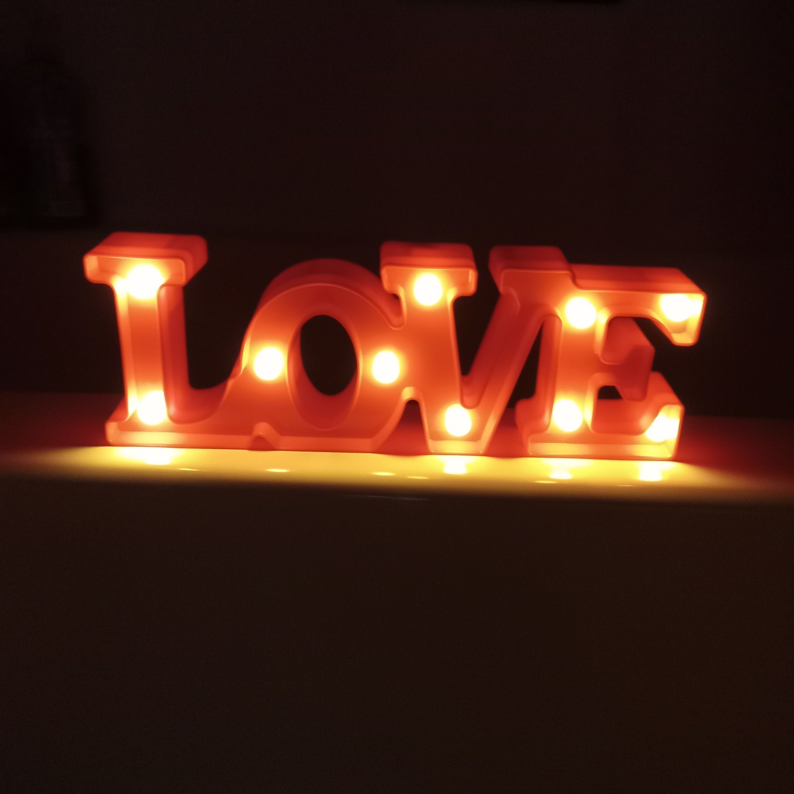 Red LOVE LED Light Up Marquee Sign Home Decor Battery Operated 12″ Wide