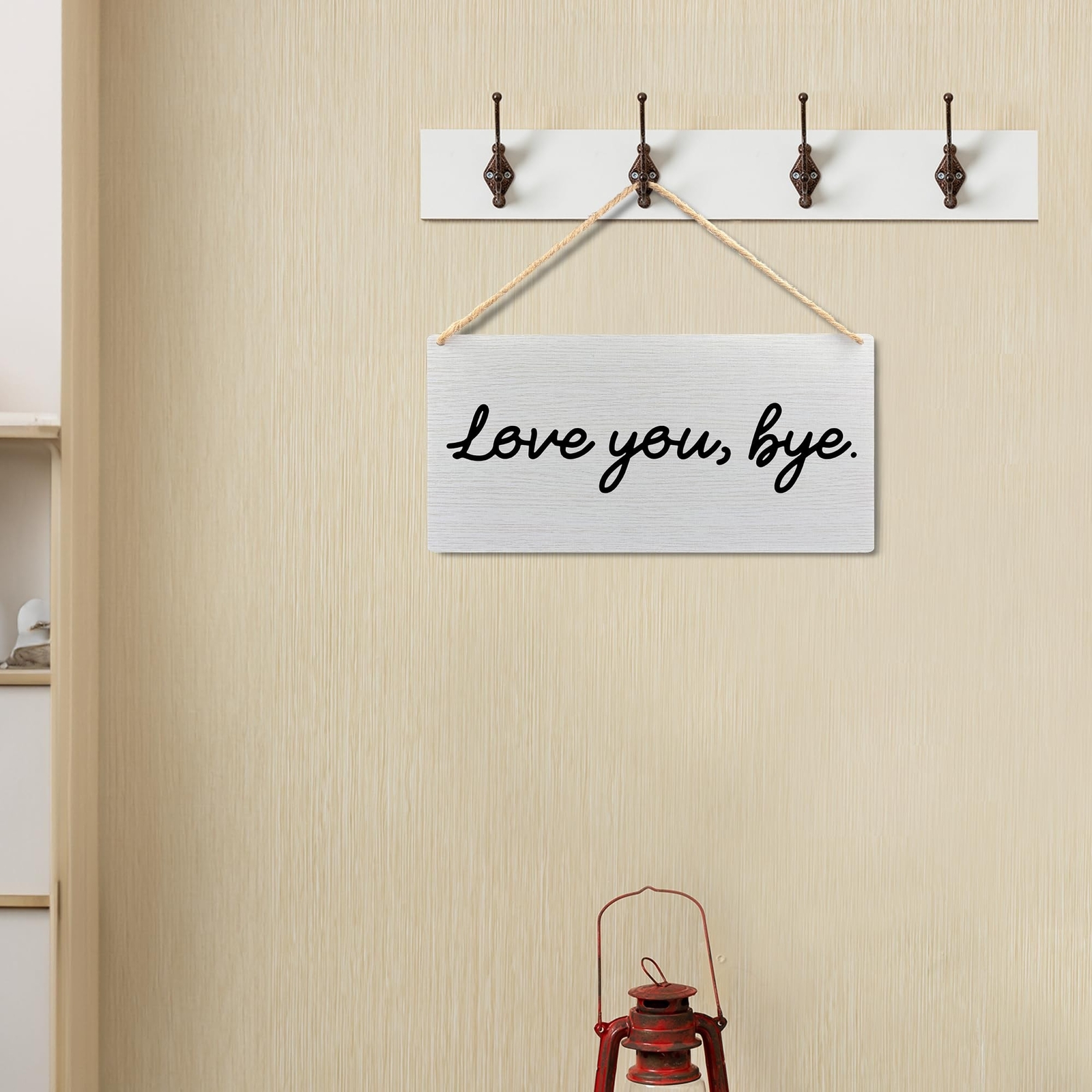 Hallway Decor for Walls – Love You Bye Wooden Sign, Love You Bye Wood Signs f…