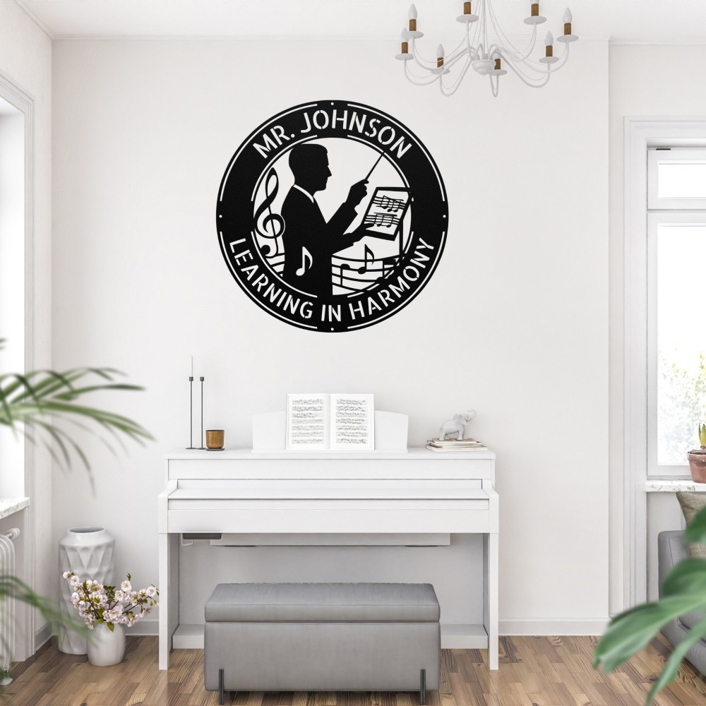 Personalized Mr Music Teacher Metal Sign Custom Classroom Wall Decor Gift