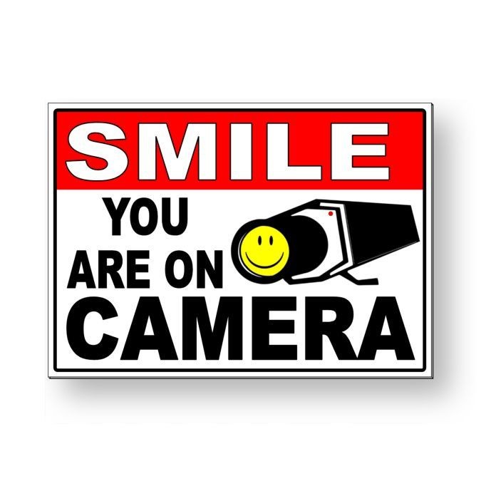 Smile You Are On Camera Sign Metal video surveillance security ms005 S25