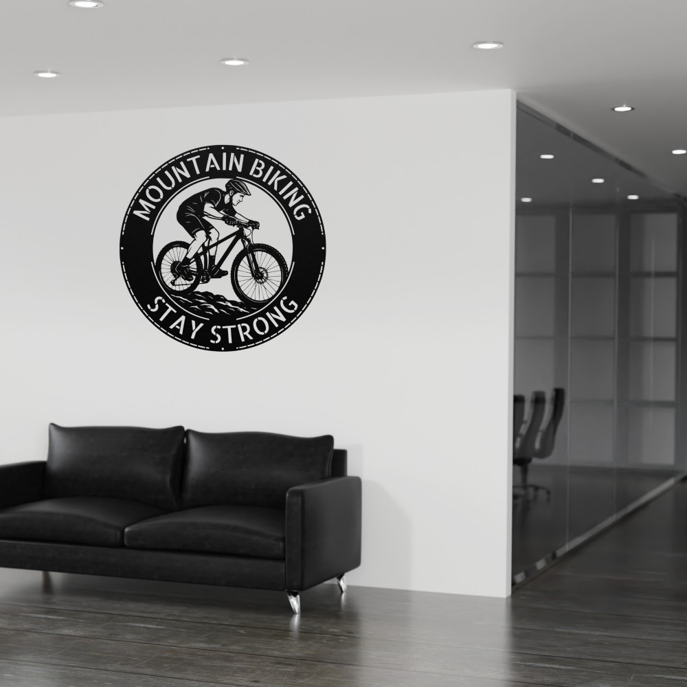 Personalized Mountain Bike Rider Metal Sign Custom Name MTB Wall Art Decor