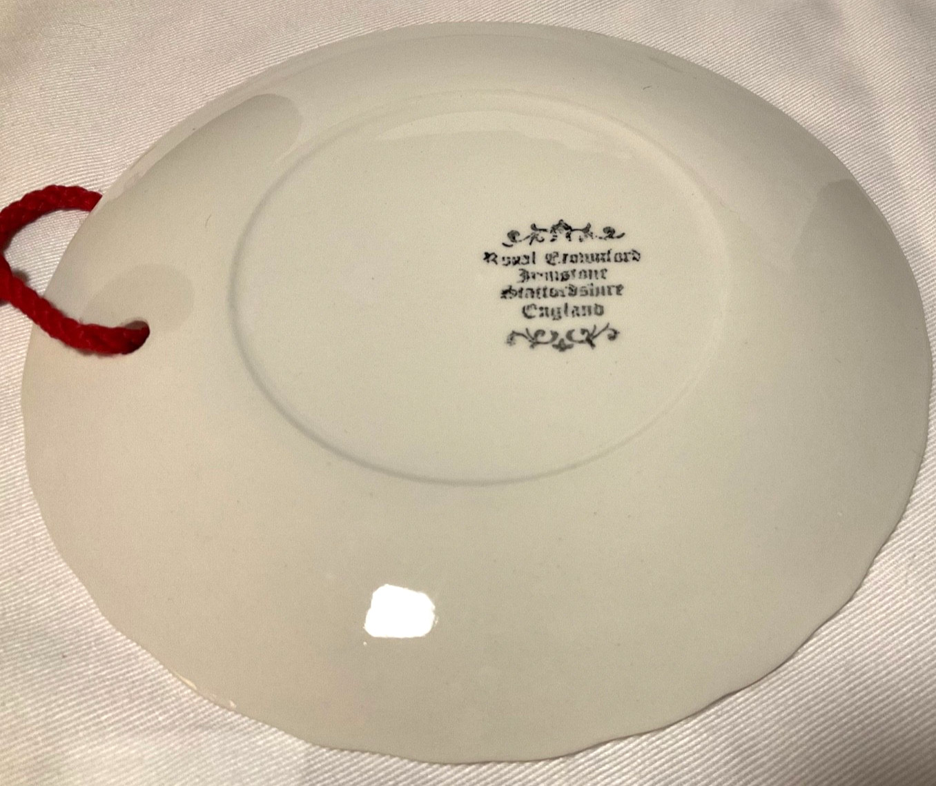 Red White Royal Crownford Ironstone Plate Staffordshire England “Count Your”