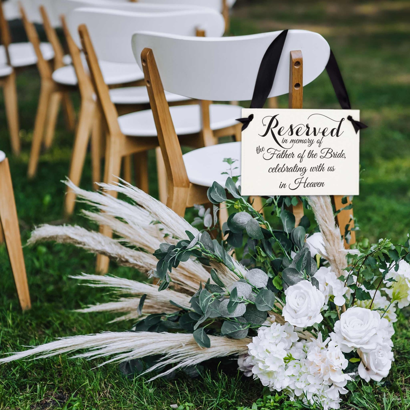 Wedding Memorial Sign 11×8.5 inches Black Font White Linen Cardstock – Honor