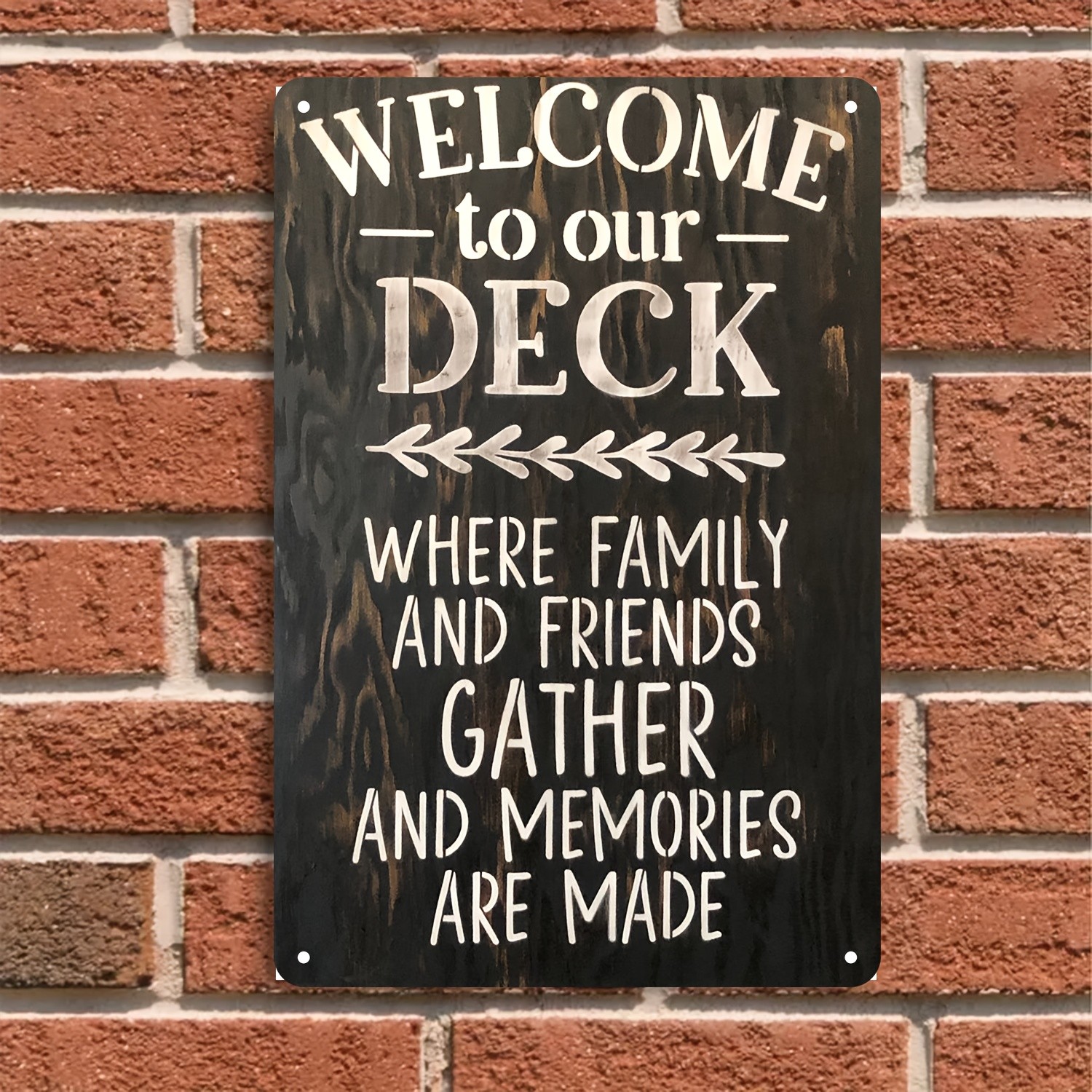 Farmhouse Gathering Deck Metal Sign Indoor Kitchen Bedroom Wall Art