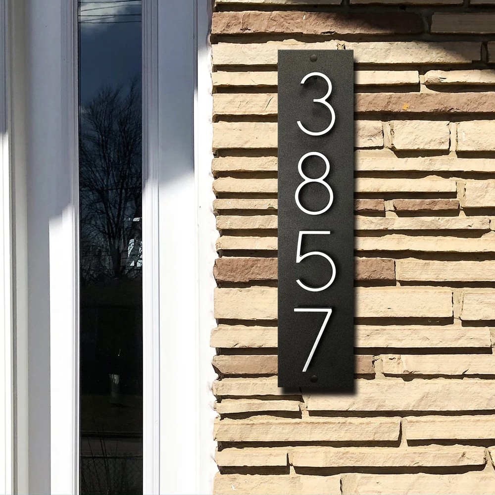 Vertical House Number Sign Modern House Numbers Horizontal House Number Plaque