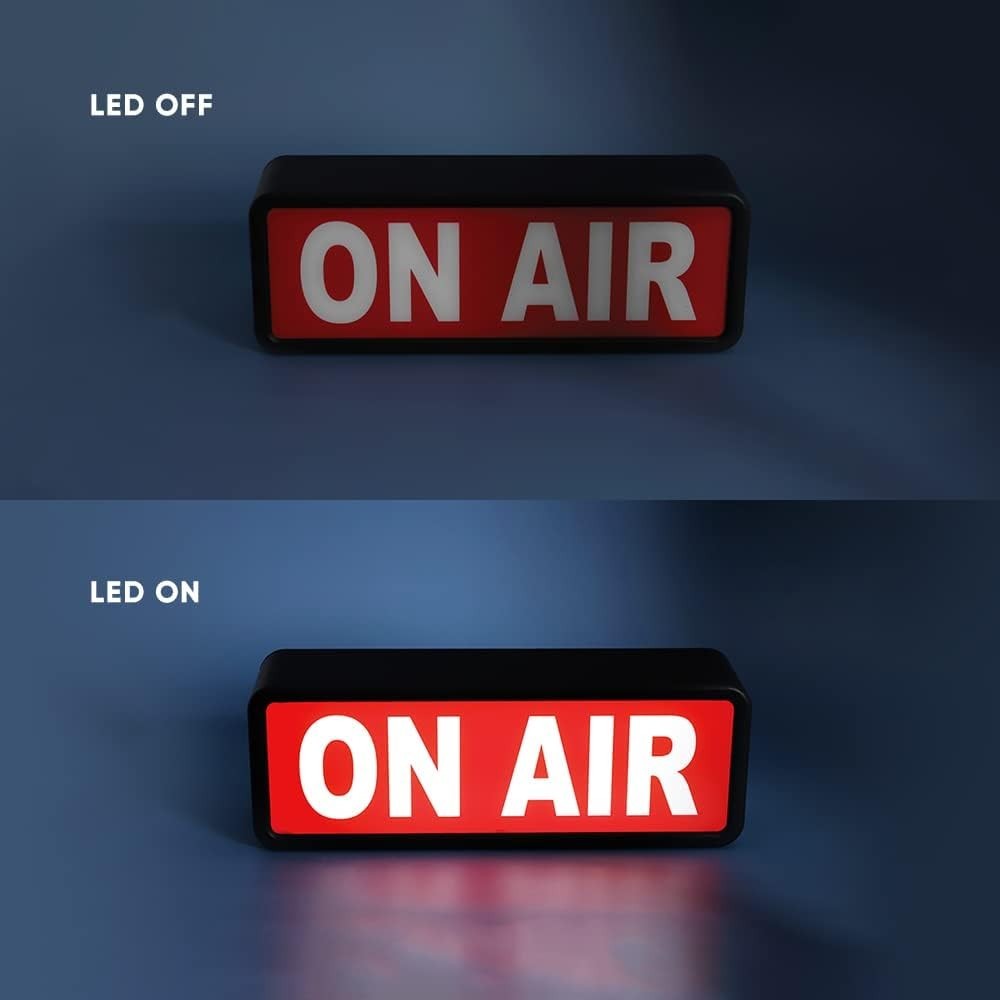 On Air Sign Studio Light Box, On the Air Sign For Podcast Desk Or Streaming R…