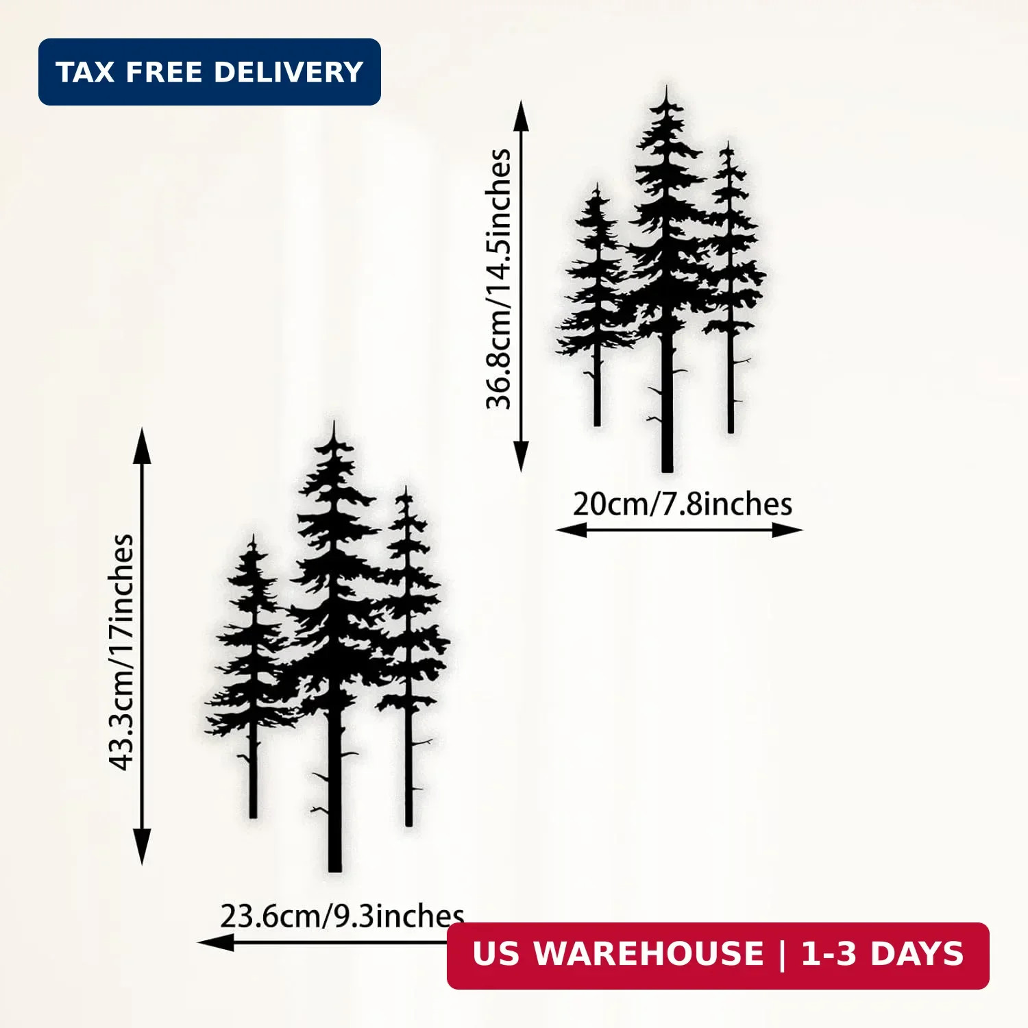 Jidecor Metal Pine Tree Wall Art Decor, Nature Home Decor, Cedar Trees Metal Sig