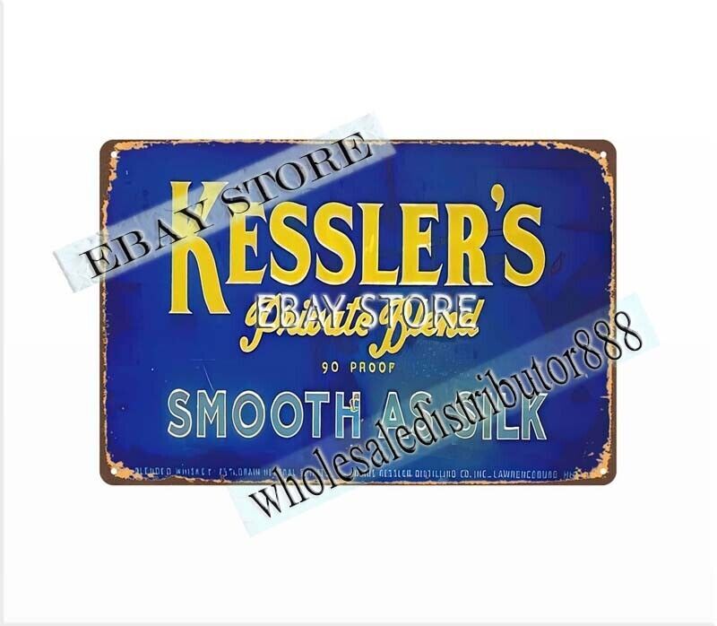 KESSLER’S PRIVATE BLEND WHISKEY SMOOTH AS SILK metal tin sign bedroom design