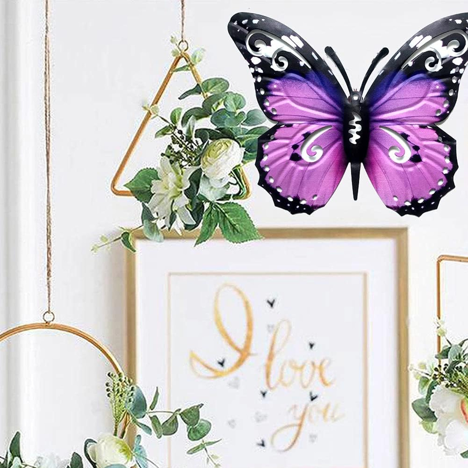 3D Metal Butterfly Wall Art Decoration Indoor Outdoor Garden Hanging Sculpture