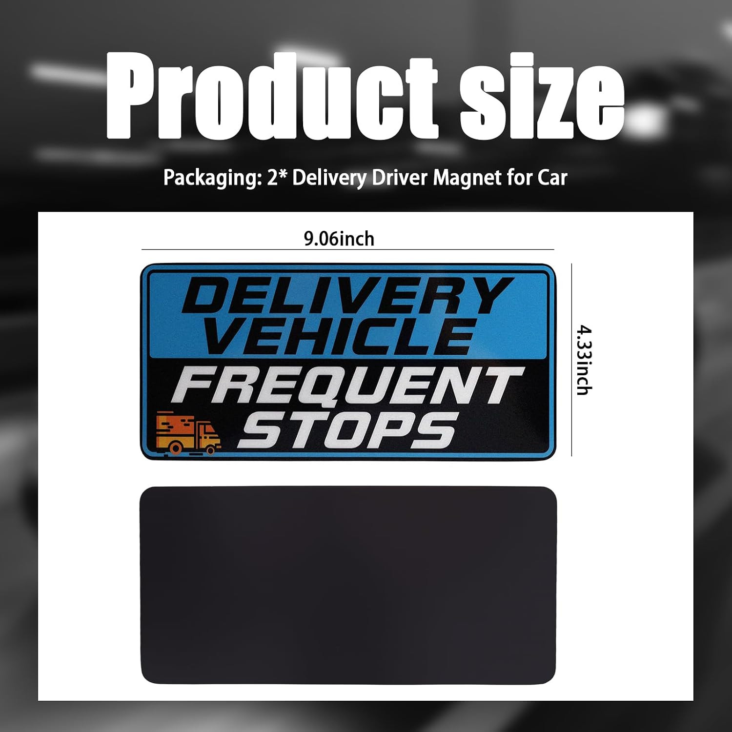 2PCS Reflective Delivery Driver Magnet Car Sign Frequent Stops 9×4 Vehicle