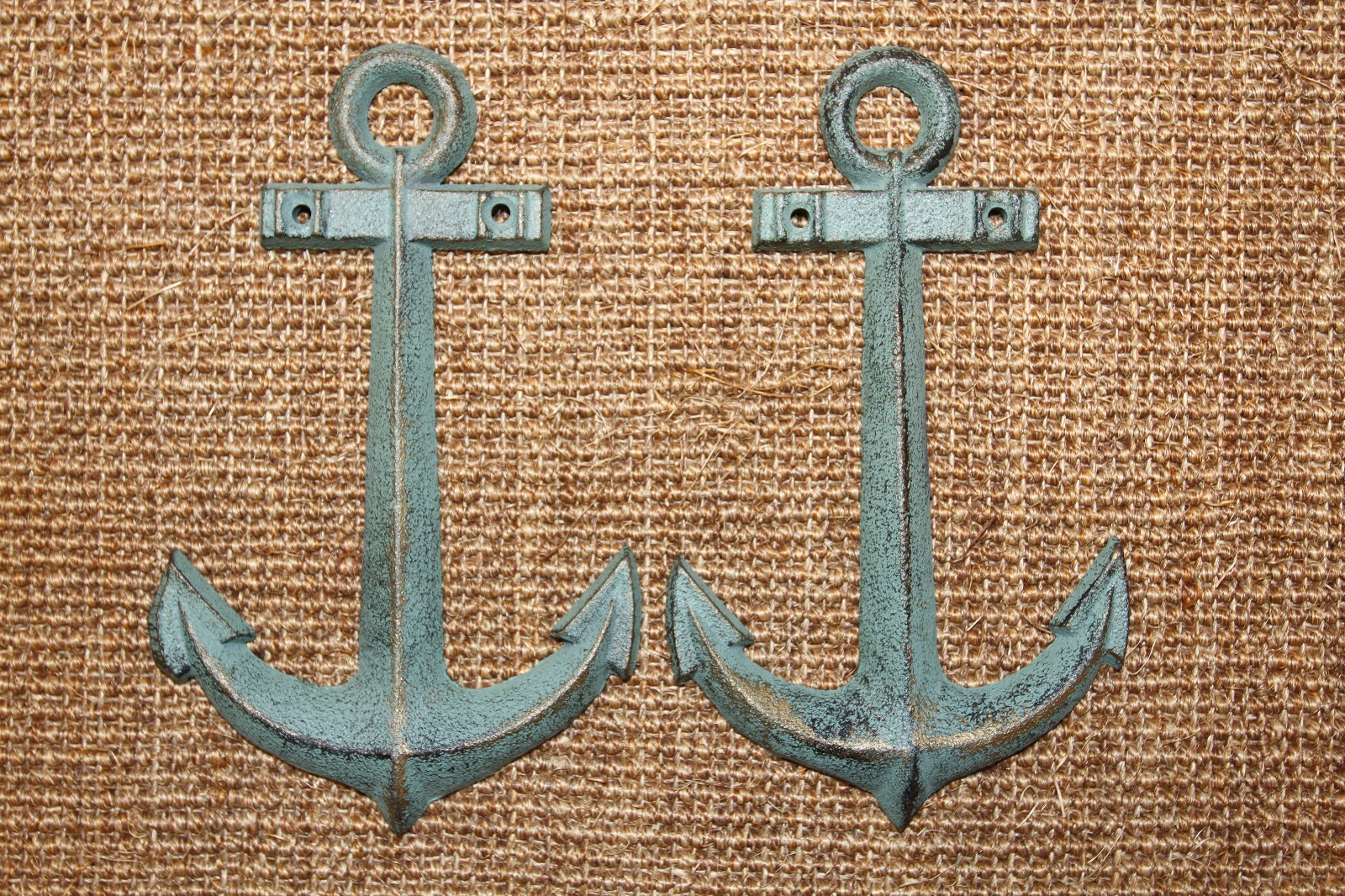 2-Large Metal ANCHOR WALL PLAQUE,Maeiner Decor,Boat Style,Bath Accents,N-42