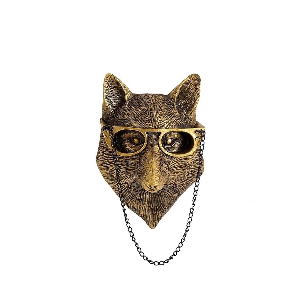 1 Pcs Fox Wall Sculpture Animal Head Wall Decor Head Wall Decor Faux Taxiderm…