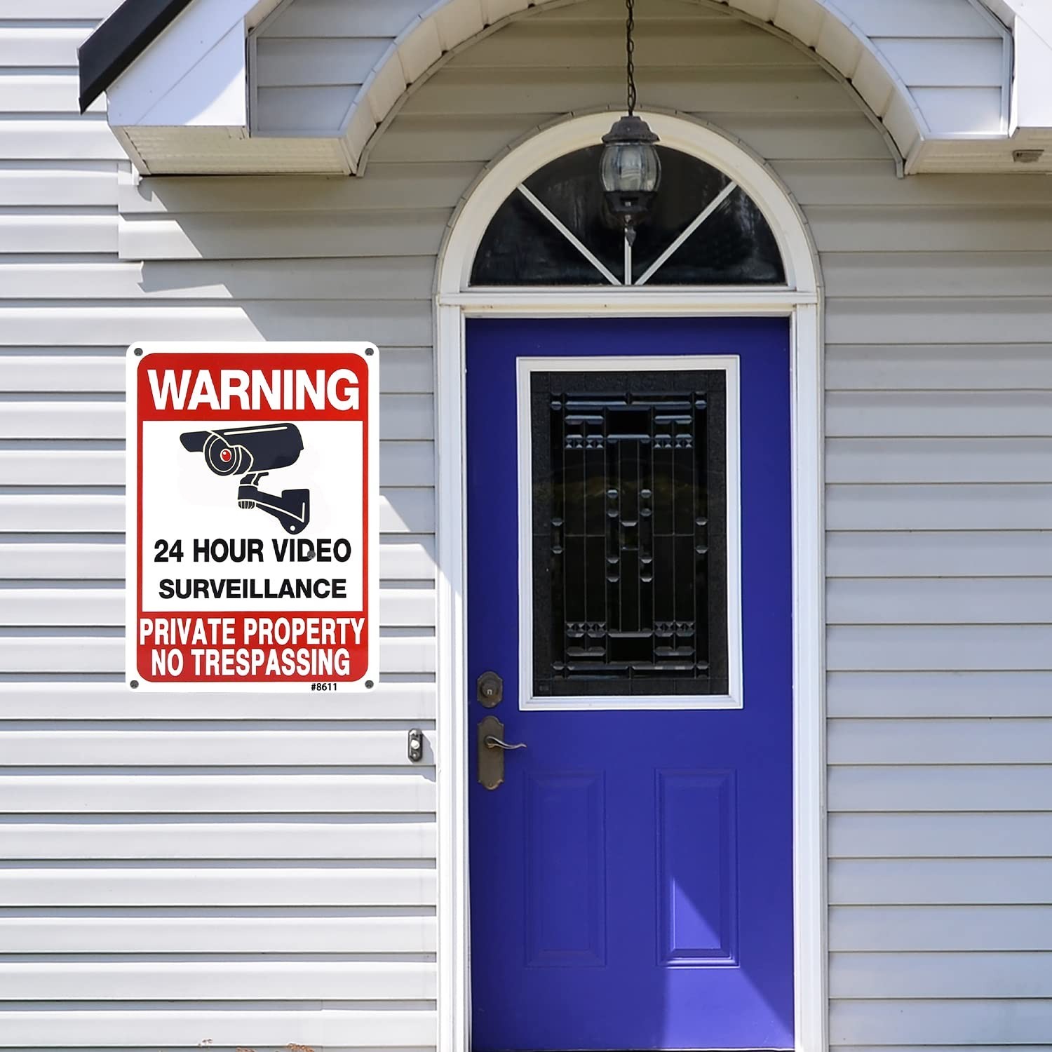 Weatherproof Video Surveillance Warning Signs – 4-Pack No Trespassing 10×7 Signs