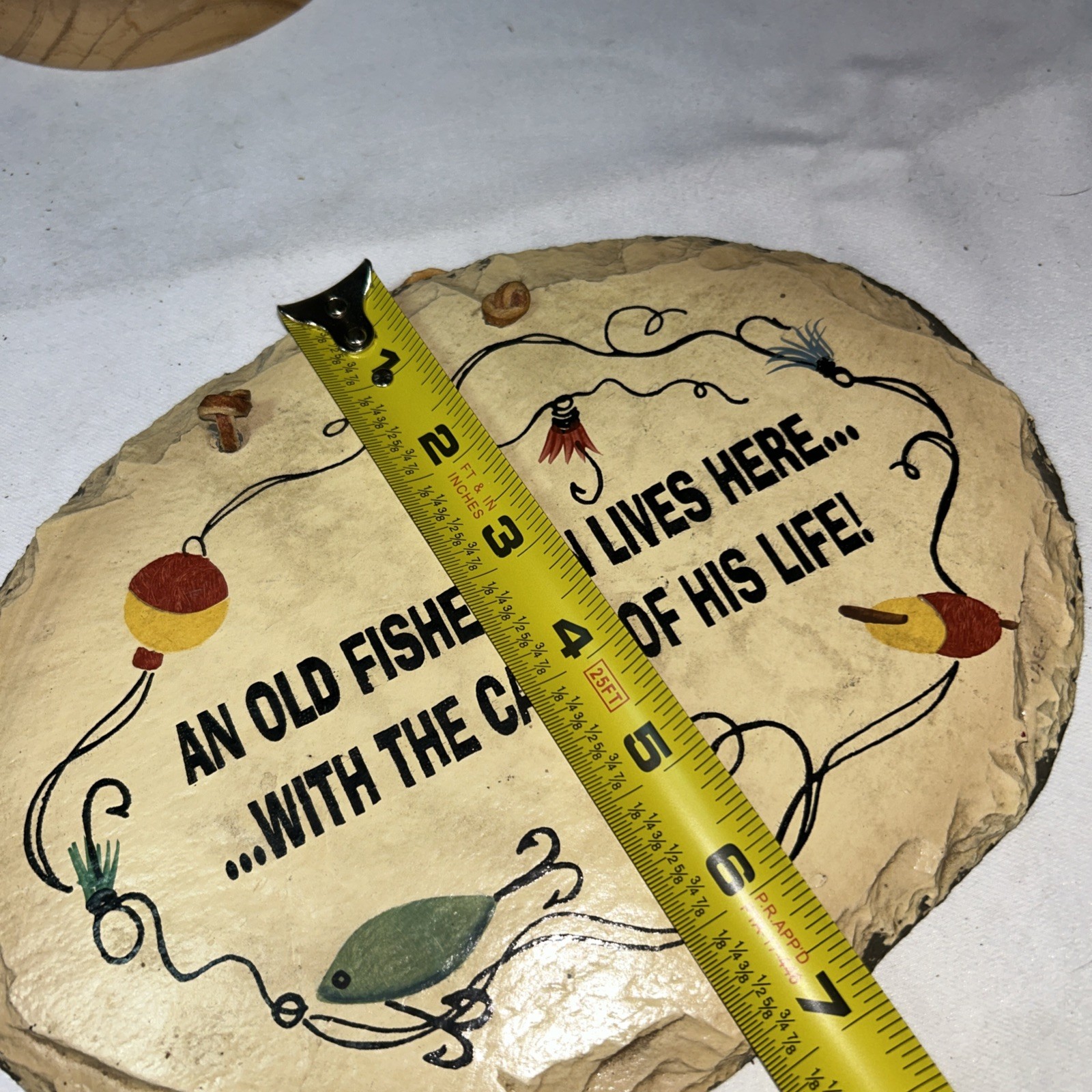 Plain Jane Slate Sign ‘An Old Fisherman And The Catch Of His Life Live Here’