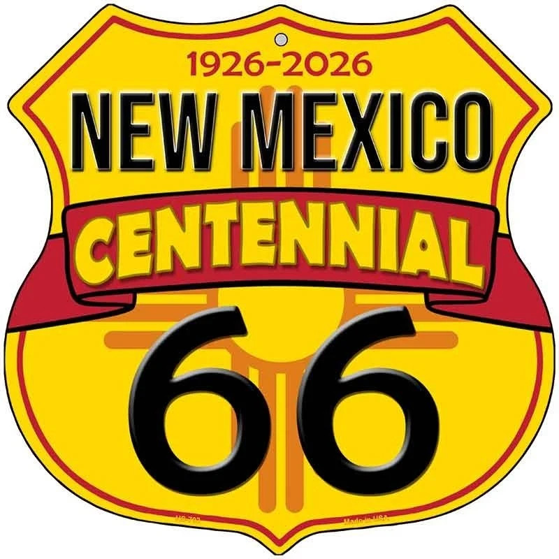 ROUTE 66 NEW MEXICO Centennial Highway Shield Metal Sign 12×12 USA Made