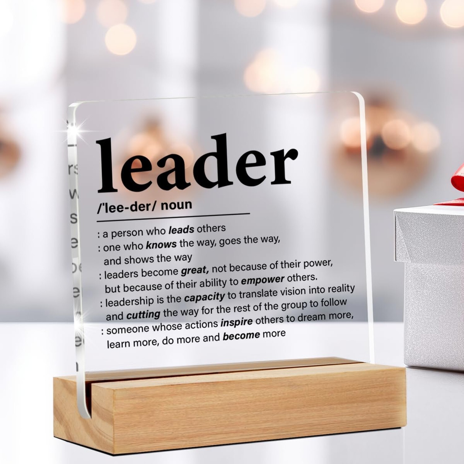 Leadership Gifts for Women Men, Leader Plaque for Desk Decor Thank You Apprec…