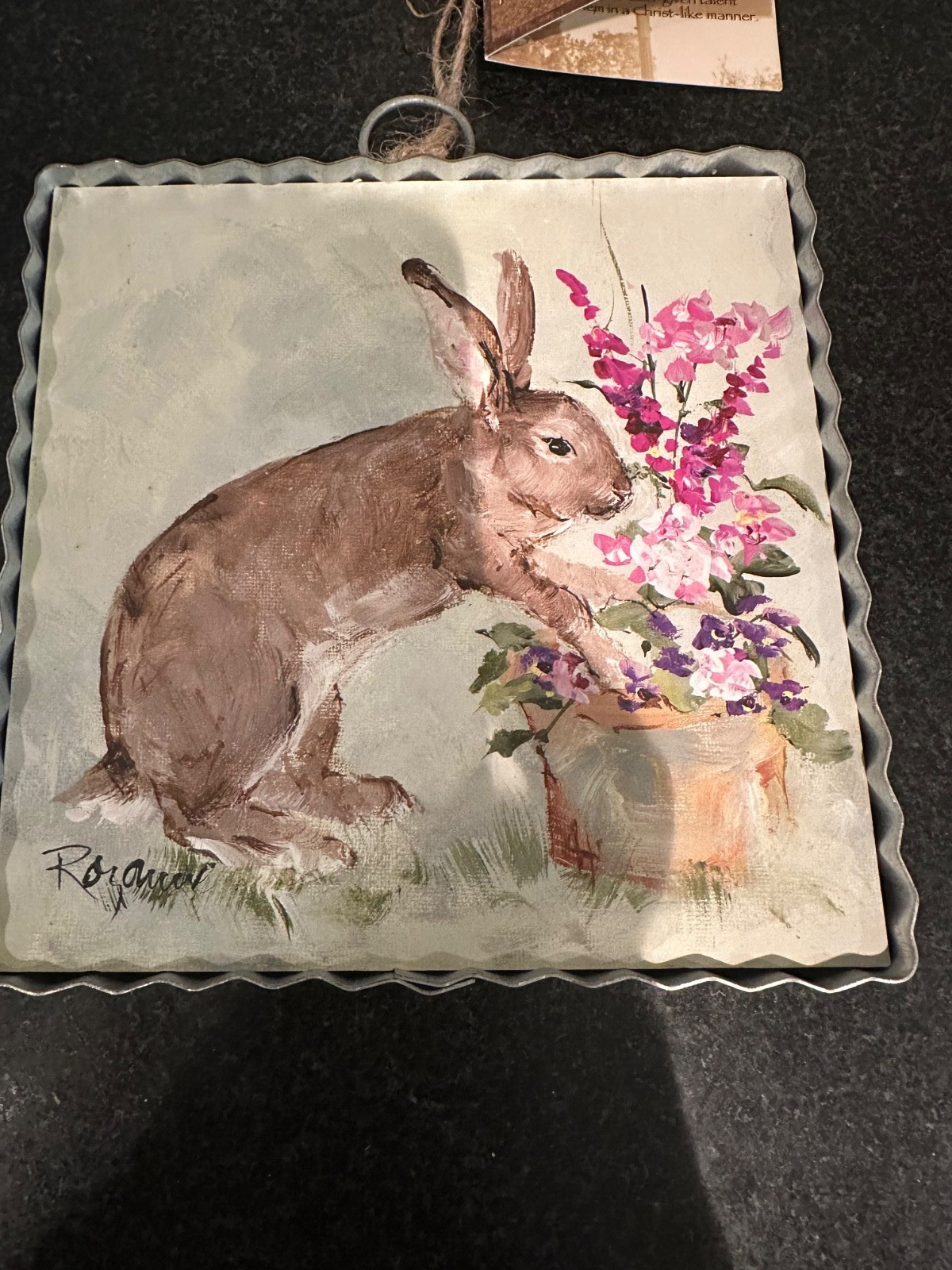Bunny and Flowers Print / The Round Top Collection 1985 NWTs