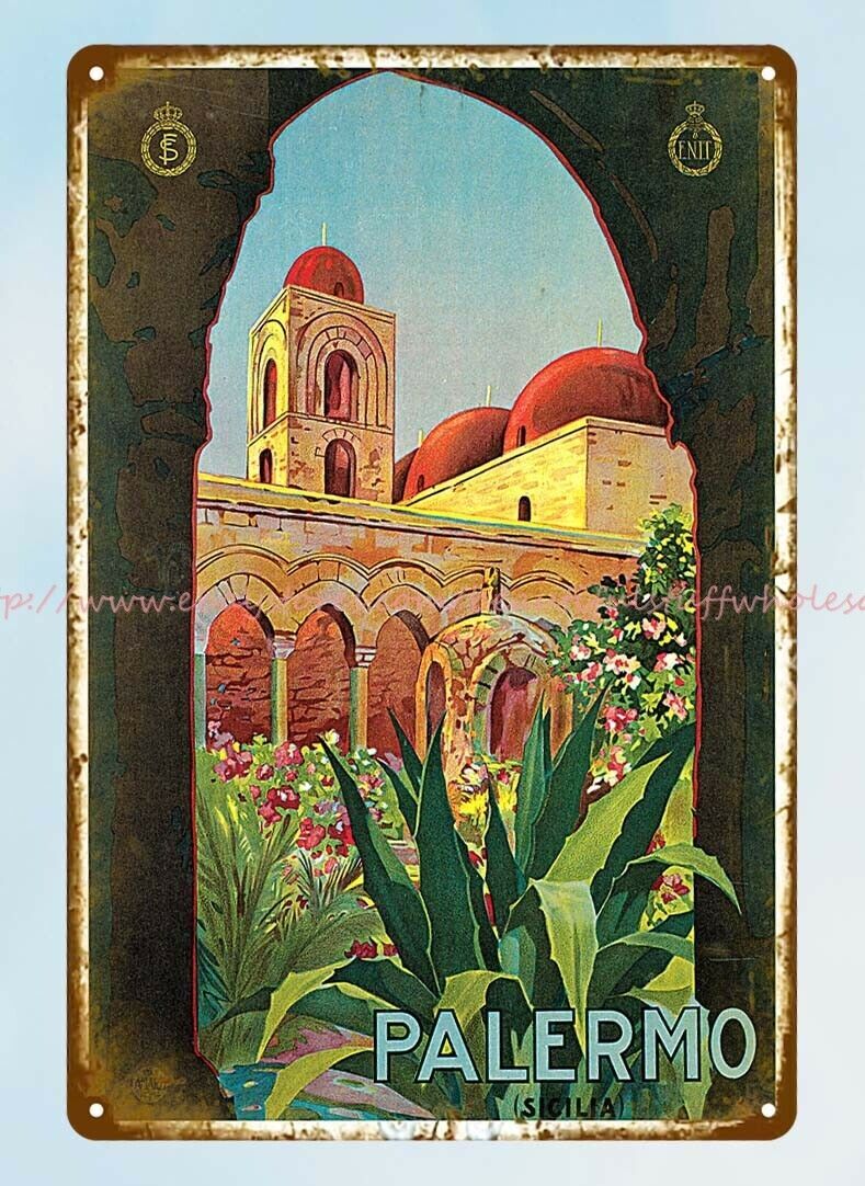 wall art Palermo Mexico vintage reproduction Travel Poster metal tin sign